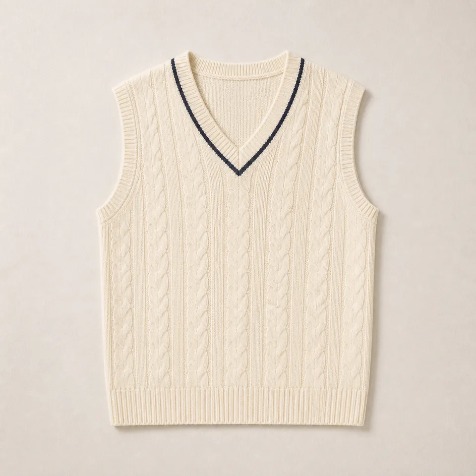 Elfenbeinfarbener Cricket Pullunder Herren
